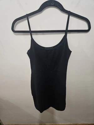 Brandy Melville Black Stripe Tank Mini Cotton Blend Dress One Size Small - Image 1 of 4