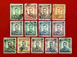{BRITÁNICO-RODESIA DEL SUR/ Scott # 42-54/ JUEGO USADO/ CV $26.00/epictronic/JC} - Imagen 1 de 2