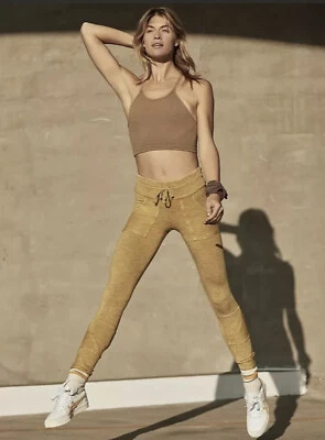 NUEVO Talla S Free People Movement Kyoto Leggings Pantalón tiro alto retazos amarillo Foto 1 de 4