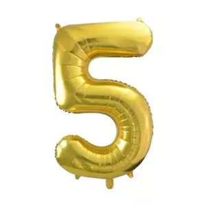Gold Foil 5 Balloon Birthday party supply decor 8" x 13.5" photo prop - Picture 1 of 1