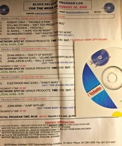 RADIO SHOW: BLUES DELUXE 8/30/09 LIVE: FLEETWOOD MAC, JANIS JOPLIN,JOHNNY WINTER - Picture 1 of 1