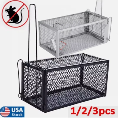 Ardilla Pequeño Animal Cazador Vivo Roedor Rata Jaula Trampa Fácil de Colocar 11"" Grande Foto 1 de 4