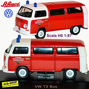 VW T2 Bus T2a Bomberos Kirchheimbolanden 1967-79 Rojo/Blanco 1:87 Schuco 25458 - Imagen 1 de 4