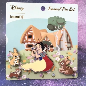 Loungefly Disney SNOW WHITE & ANIMALS 4 Piece Enamel Pin Set - Picture 1 of 9