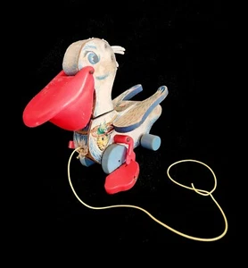 Selten! HTF Fisher Price Zugspielzeug Big Bill Pelican 1962 Vintage Old School Antik - Bild 1 von 22