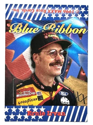 ERNIE IRVAN 1996 Maxx Made In America BLUE RIBBON INSERT Racing Card #BR 2 - Image 1 of 2