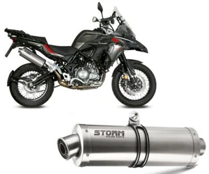Terminale Scarico Storm by Mivv Oval acciaio per Benelli TRK 502 X 2018 > 2023 - Imagen 1 de 5