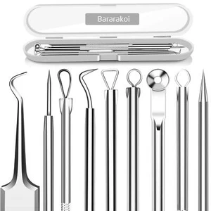 5PCS Blackhead Remover Comedone Extractor, Curved Blackhead Tweezers Kit, Pro... - Picture 1 of 9