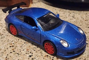 Kinsmart 2010 Porsche 911 GT3 RS Blue And Red Pull-Back Rare! - Picture 1 of 3