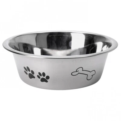 Futternapf Edelstahl Ø21cm Dekor Hundenapf Fressnapf Wassernapf Napf - Bild 1 von 2