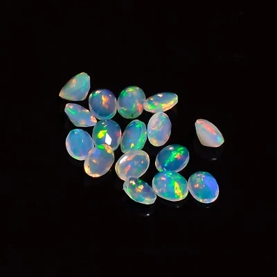 Piedra preciosa suelta de ópalo etíope blanco corte ovalado 20 piezas 2,1 quilates 4x3X2 mm A-5569 Foto 1 de 3