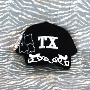 Texas Black Adjustable Baseball Ball Cap Hat Embroidered Letters /New - Picture 1 of 6
