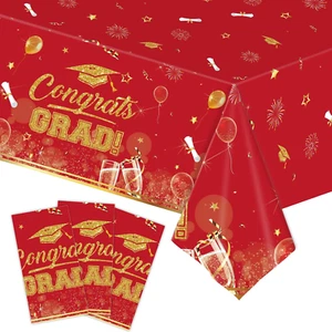 3 Pcs Graduation Tablecloths 54"X108", Waterproof Rectangular Graduation Decorat - Picture 1 of 12