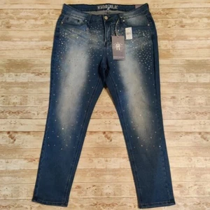 Hydraulic Jeans Sparkles Sequin Curvy Skinny Ankle Mid Rise Modern NWT Sz 16 - Picture 1 of 16