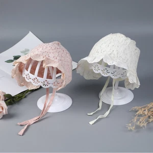 Flor Encaje Bebé Gorra Red Princesa Sombrero Ala Grande - Imagen 1 de 14