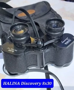 HALINA Discovery 8x30 Binoculars +Case & Straps Super Sharp Focus FG F=7.5° VGC - Picture 1 of 14