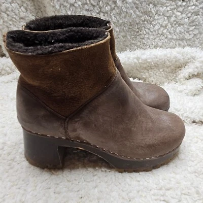 Botas de tornozelo suecas Hasbeens Shearling forradas plataforma robusta tamanho 38 - Imagem 1 de 4