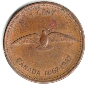 1967 CANADA CENT ~ YOU GRADE IT ~ CANADA NO LONGER MINTS ONE CENT COINS .stk z19 - Picture 1 of 4