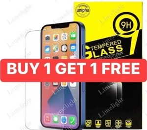 Tempered Glass Screen Protector Cover for iPhone 16 15 14 13 12 11 XR Pro Max SE - Picture 1 of 6