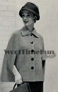Cappotto donna mantello corto con colletto modello maglia vintage anni 50. - Foto 1 di 1