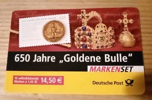 Briefmarken 10er Bogen 1,45€ selbstklebend 650 Jahre "Goldene Bulle" Markenset - Bild 1 von 5