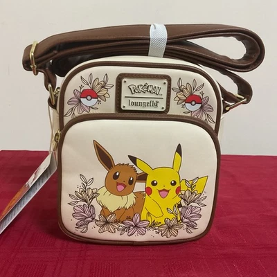 BOLSO BANDOLERA FLORAL LOUNGEFLY POKEMON PIKACHU & EEVEE ¡¡NUEVO CON ETIQUETAS!!! Foto 1 de 4