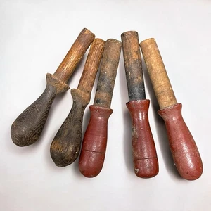 Antike handgehauene gedrechselte Holz Möbel Heringe Garderobe geborgenes Material 5 Stück - Bild 1 von 5
