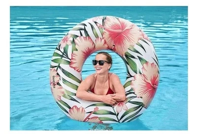 Bestway Schwimmring 119cm Floral Palmen Pool Garten - Bild 1 von 2
