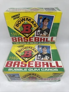 Lot 2 Bowman 1989 Baseball Wax Box Factory Shrink Sealed Case Fresh Griffey RC - Picture 1 of 10