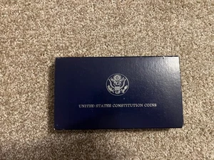 1987-S US Mint Constitution Proof Silver Dollar Commemorative Coin Box + COA - Picture 1 of 5