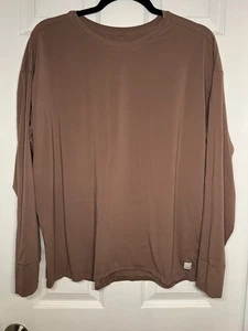 Vuori Women’s Long Sleeve Featherweight Tee in Sedona Brown Heather Size Large - Picture 1 of 6