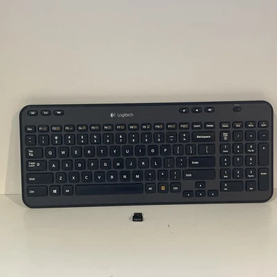 Logitech K360 Y-R0017 Wireless Keyboard Black with USB Reciever Tested Working - Image 1 of 4
