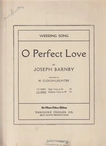 O Perfect Love von John Barnby Klavier Noten 1932 - Bild 1 von 3