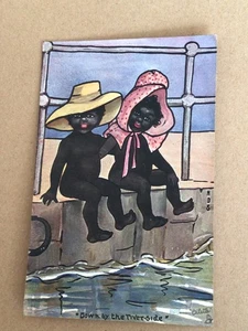 EARLY TUCK ETHNIC HUMOUR PC - DIX-SANDFORD - DOWN BY THE RIVERSIDE - Picture 1 of 1