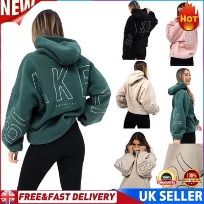 Women Outdoor Print Hoodie Hooded Casual Sports Top Sweatshirt Pullover Loose UK