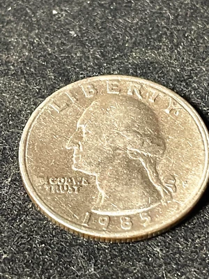 1985 P  struck thru grease In God We Trust mintmark P missing letter I In God We - Image 1 of 4