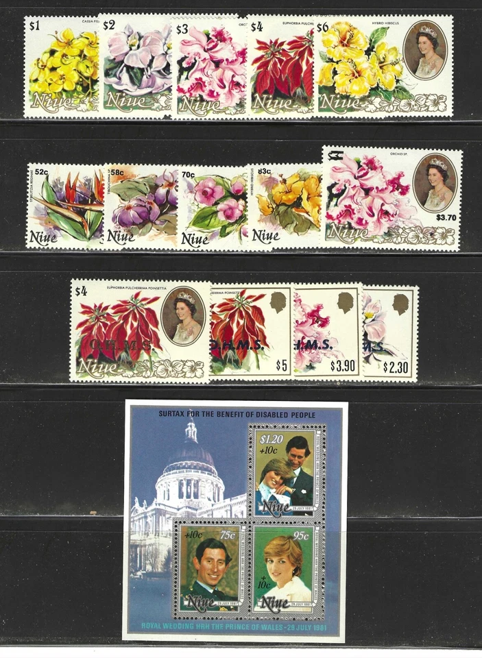 NIUE STAMPS #329....o15 --  QU ELIZ II FLOWERS + S/S  -- 1983 -- MINT - Image 1 of 1