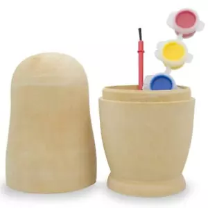 Unfinished Wooden Nesting Doll DIY Craft Blank for Painting 6.75 Inches - Picture 1 of 4