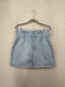 Forever 21 Girls Skirt Large Blue Cotton Blend Mid Rise Regular Fit Mini Denim - Picture 1 of 18