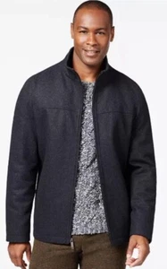 Perry Ellis Mens Jacket Coat L Wool Blend Gray Full Zip Insulated Quilted Lining - Picture 1 of 8