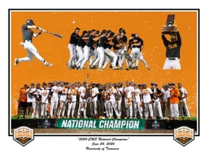 UNIVERSITY OF TENNESSEE BASEBALL NATIONAL CHAMPIONS 2024 LIMITED EDITION PRINT - Picture 1 of 1