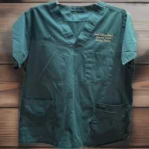 Landau Men Med 5-Pocket Scrub Top Size L Hunter Green Style 7489 GHP - Picture 1 of 9