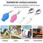 Folding Spoon Fork Portable Outdoor Travel Camping Tool} Utensil Hand C9D2