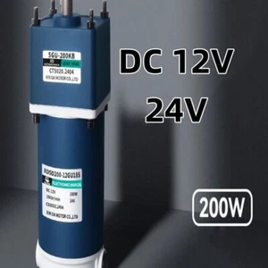 Motoriduttore DC 12V 24V Riduzione Coppia Alta 400kg Ingranaggio Metallo Reversibile 200W - Foto 1 di 14