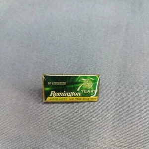 Remington Core-Lokt 20 Centerfire Rifle Cartridges 75 Years Hat Jacket Pin - Picture 1 of 2