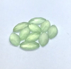 Marquise Rose Cut Natural Prehnite Chalcedony Loose Gemstone For Making Jewelry - Picture 1 of 13