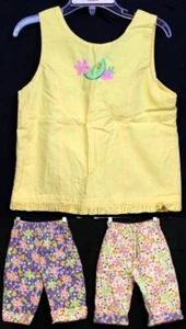 Chez Ami Ptsy Aiken 2pc Outfit Tank top Reversible Pants Summer Fruit Flowers 6x - Picture 1 of 12