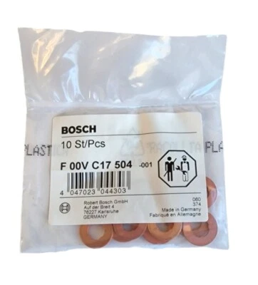 Genuine Bosch Volvo V50 1.6D (545) Common Rail Diesel Injector Washers - Image 1 of 2