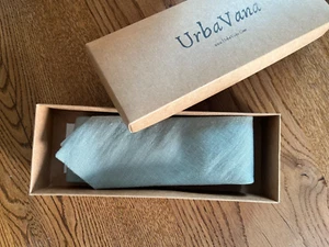 Urbavana Krawatte Herren, Leinenoptik, hellgrün, Vintage Look, Geschenkbox - Bild 1 von 5