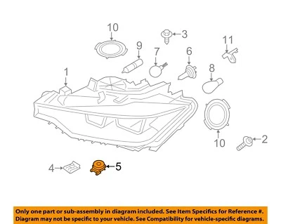 BMW OEM 11-16 X3 Faro Faro Faro Luz-Faro Carcasa Tuerca 63127280779 Foto 1 de 2